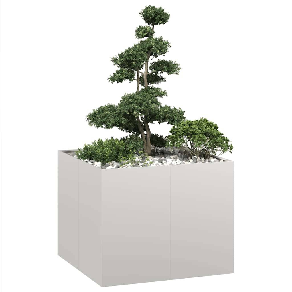 Jardinière acier inoxydable argenté 100 x 100 x 80 cm - PANGIVO - Image 1