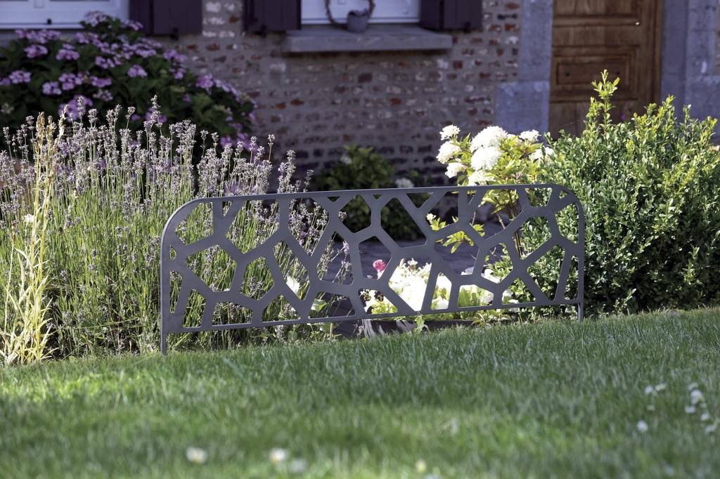 Nortène - Bordure métal décoratif à planter STONE - 0,40 x 1 m - Ardoise Nortene - Imagen 2