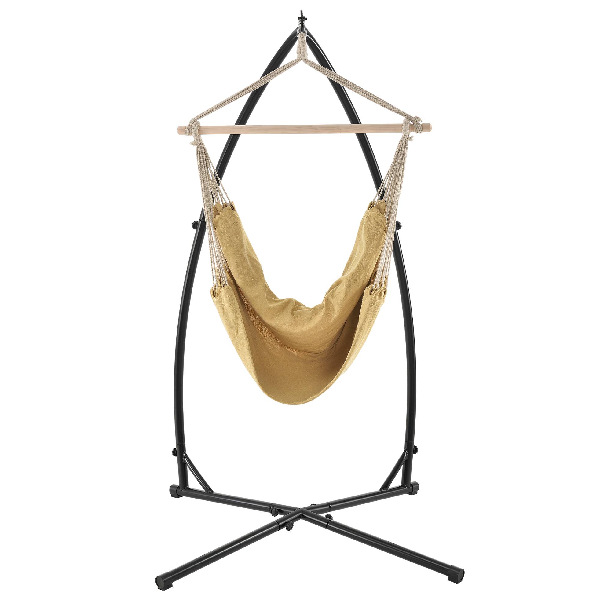 Casa.Pro - Siège Suspendu Diseröd Hamac avec Cadre en Coton Polyester Beige 100 x 100 cm [casa.pro] - Imagen 3
