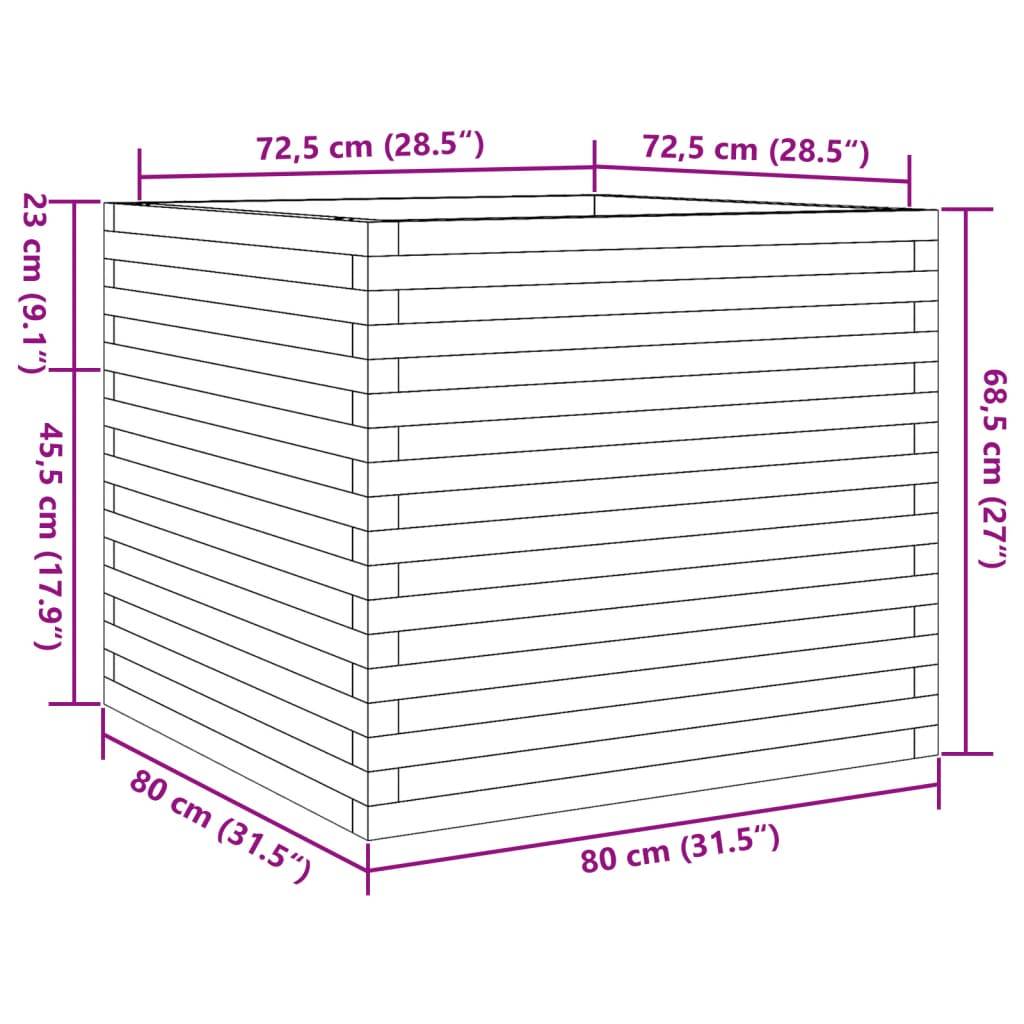 Maison Chic - Jardinière, Bac à fleurs, Pot de fleurs 80x80x68,5 cm bois de pin massif - Imagen 9
