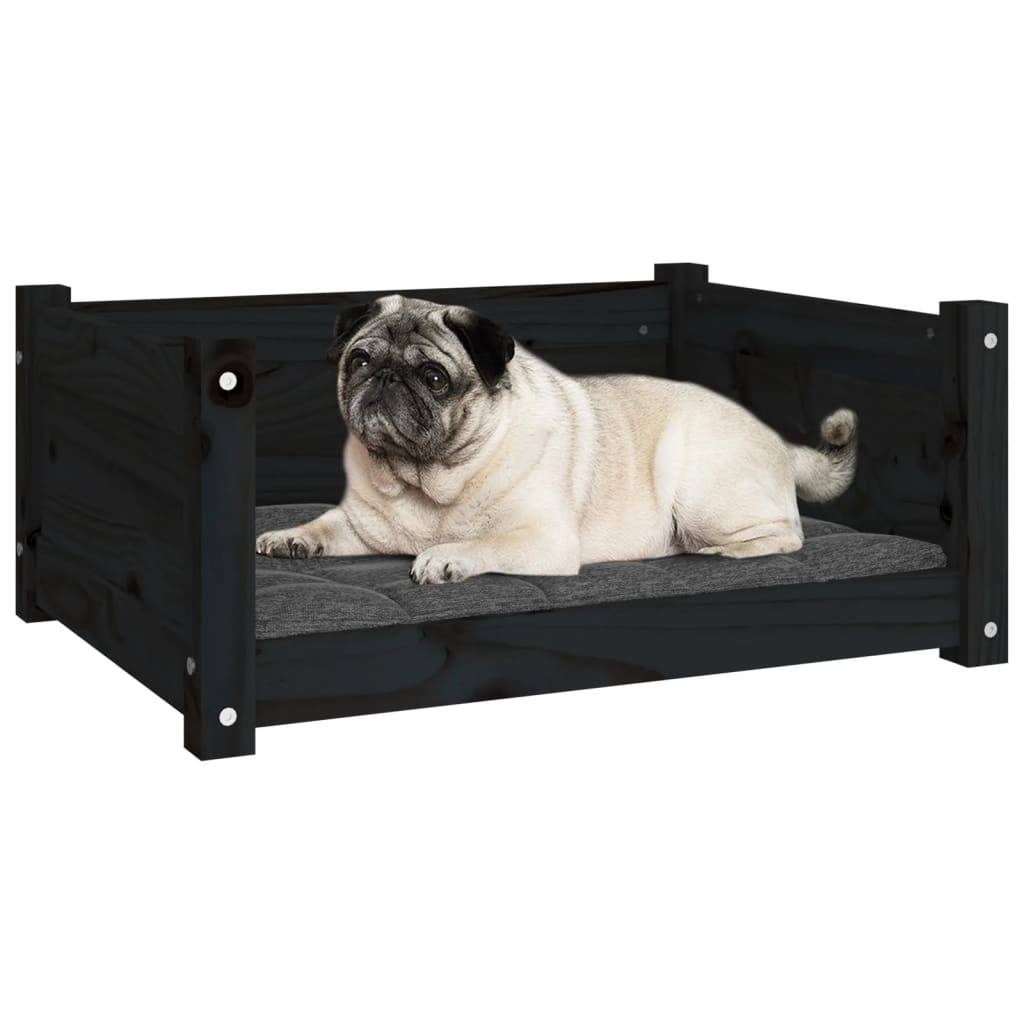 Vidaxl - Lit pour chien Noir 65,5x50,5x28 cm Bois de pin solide vidaXL 821451 - Imagen 5