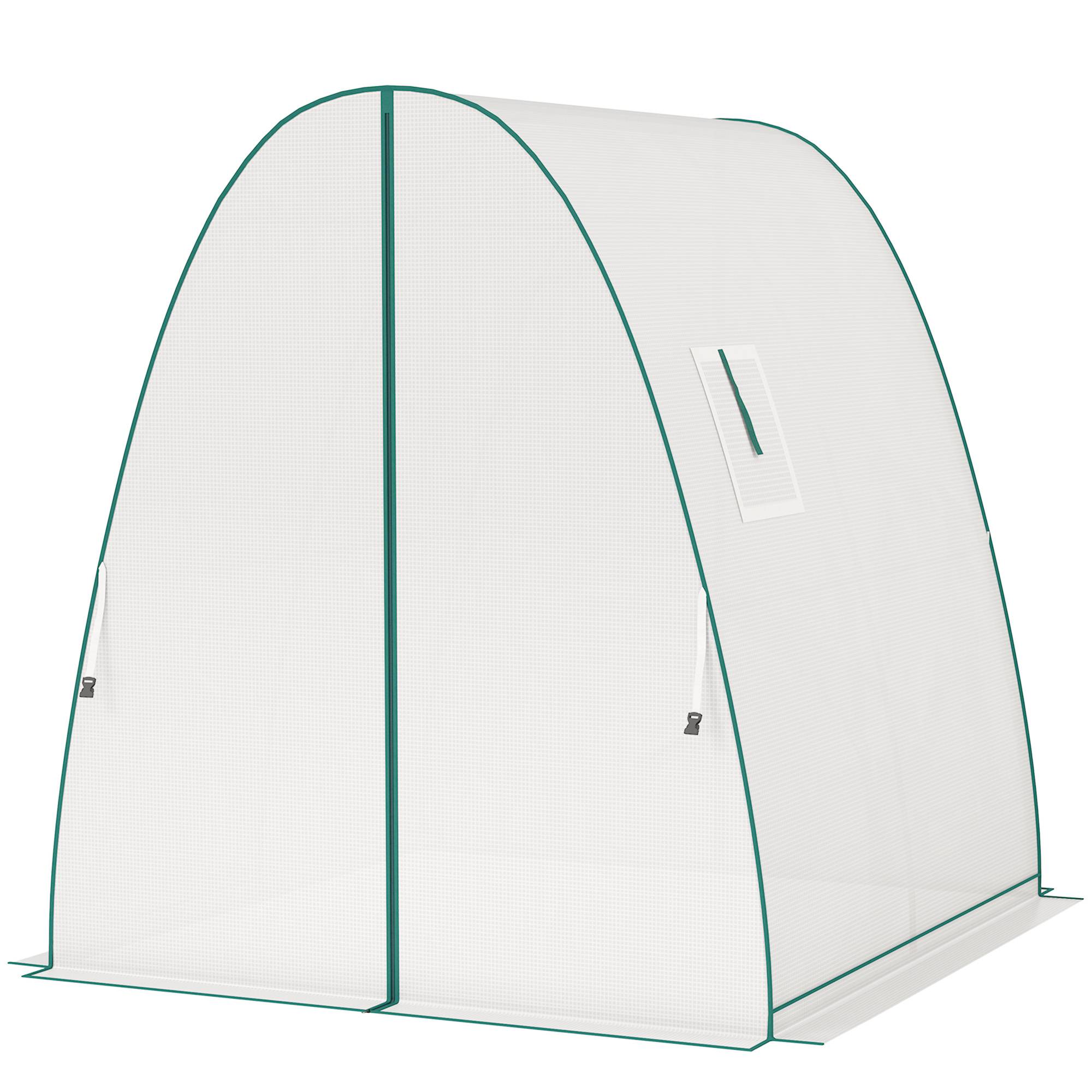 ComfortXL - Serre tunnel PE toit gothique extérieur aération optimale 180x180x200cm Blanc - ComfortXL Outdoor Living - Image 2