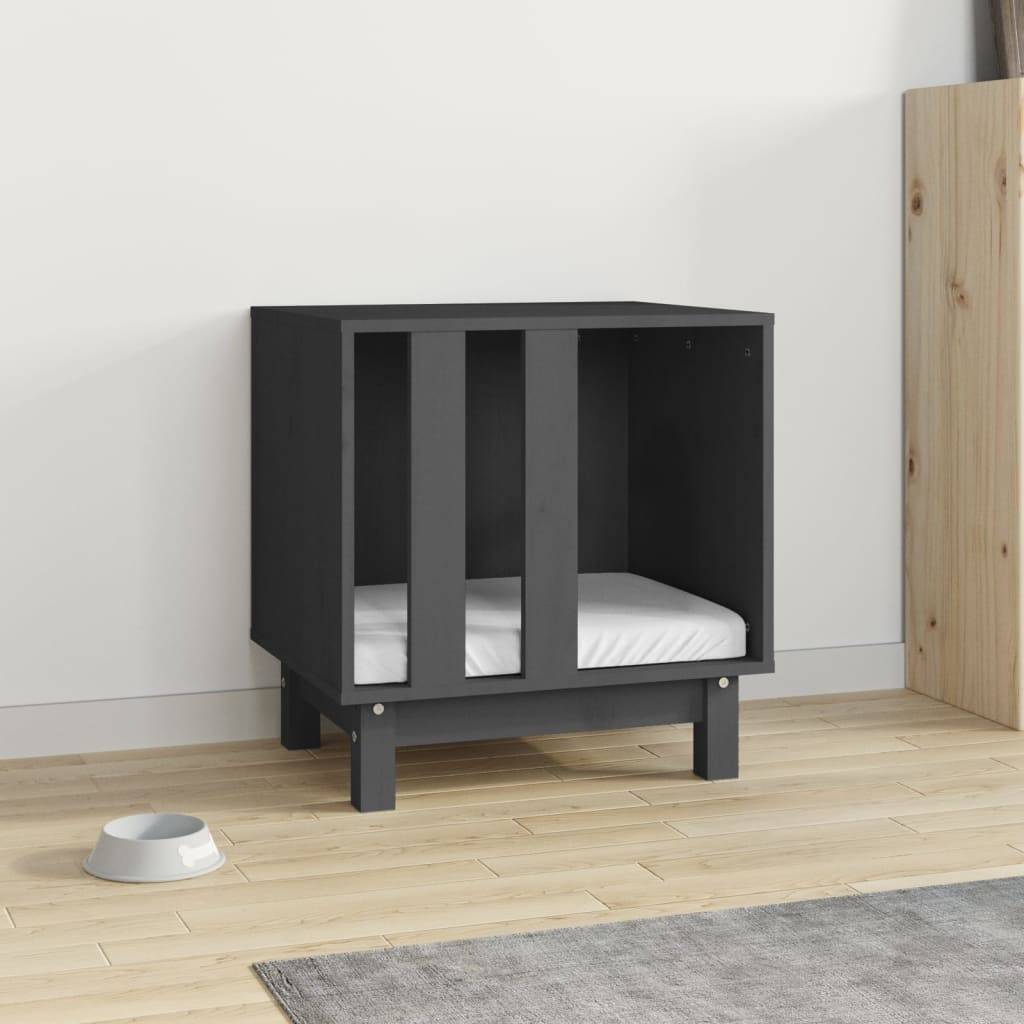 Vidaxl - Niche pour chien Gris 50x40x52 cm Bois de pin massif vidaXL 822473 - Imagen 4
