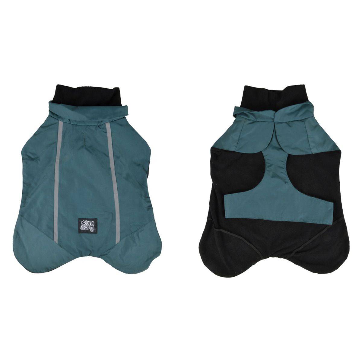 Love Story - Veste Imperméable Chien "Polaire" 40cm Émeraude - Image 1