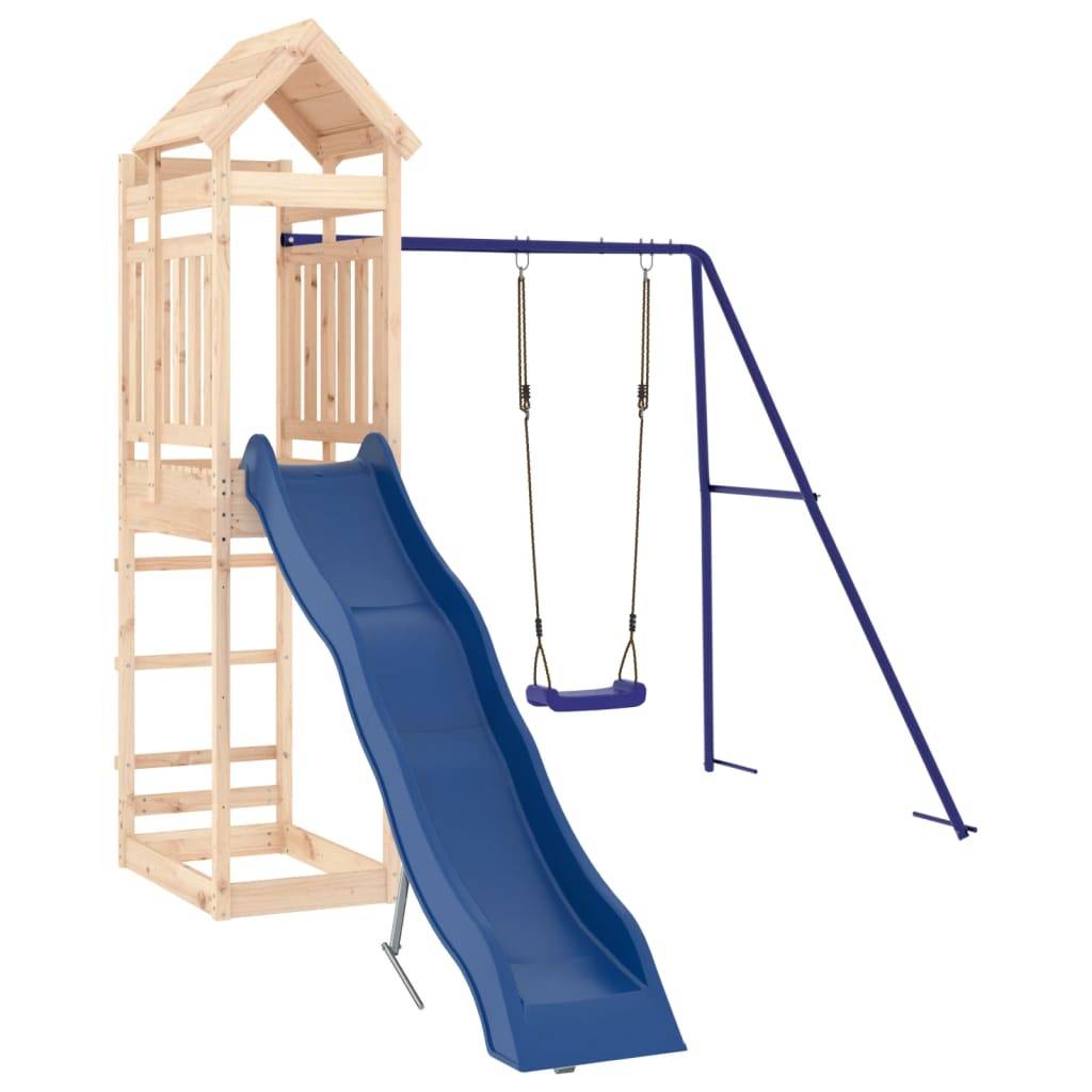 Helloshop26 - Aire de jeux d'extérieur balançoires toboggan portiques robuste jeux jardin 249 x 349 x 238 cm bois de pin massif - Imagen 1
