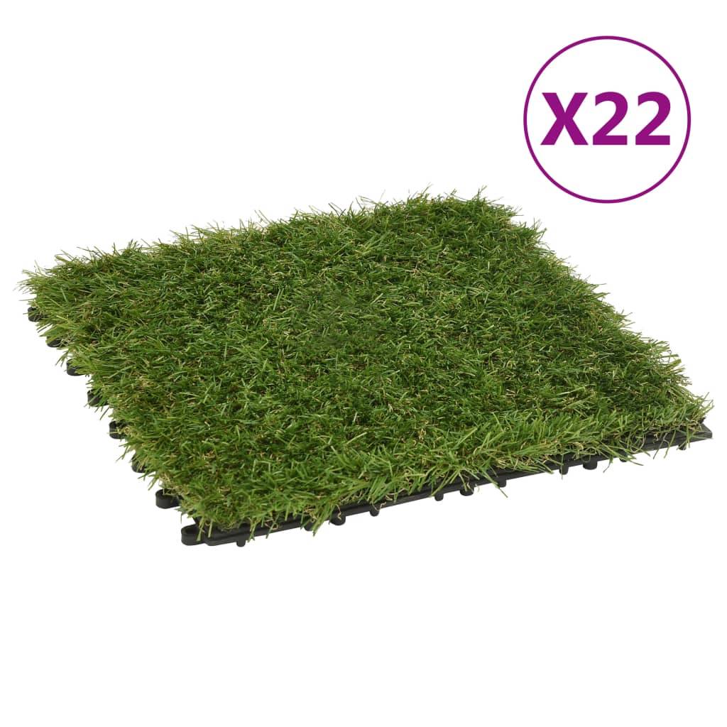 Vidaxl - Carreaux de gazon artificiel 22 pcs Vert 30x30 cm - Image 1