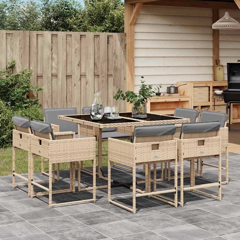 ComfortXL - Salon de Jardin Encastrable 8 Personnes en Résine Tressée Beige, Design Compact et Moderne – ComfortXL Outdoor Living - Image 1