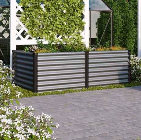 Vitavia - Carré potager Linus 630 – Acier Zincalume H 63 cm, Couleur Vert/Noir - Image 3