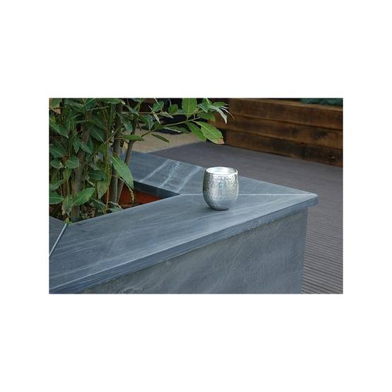 Jardinex - Couvre mur plat ardoise brossée 100 x 30 x 3 cm - Gris (Lot de 3) - Jardinex - Image 2