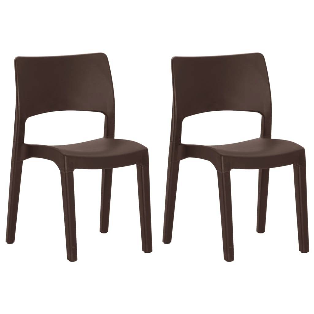 Prolenta Premium - Chaises de jardin polypropylène marron  50 x 51 x 82 cm  - Prolenta premium p362.4 - Image 1