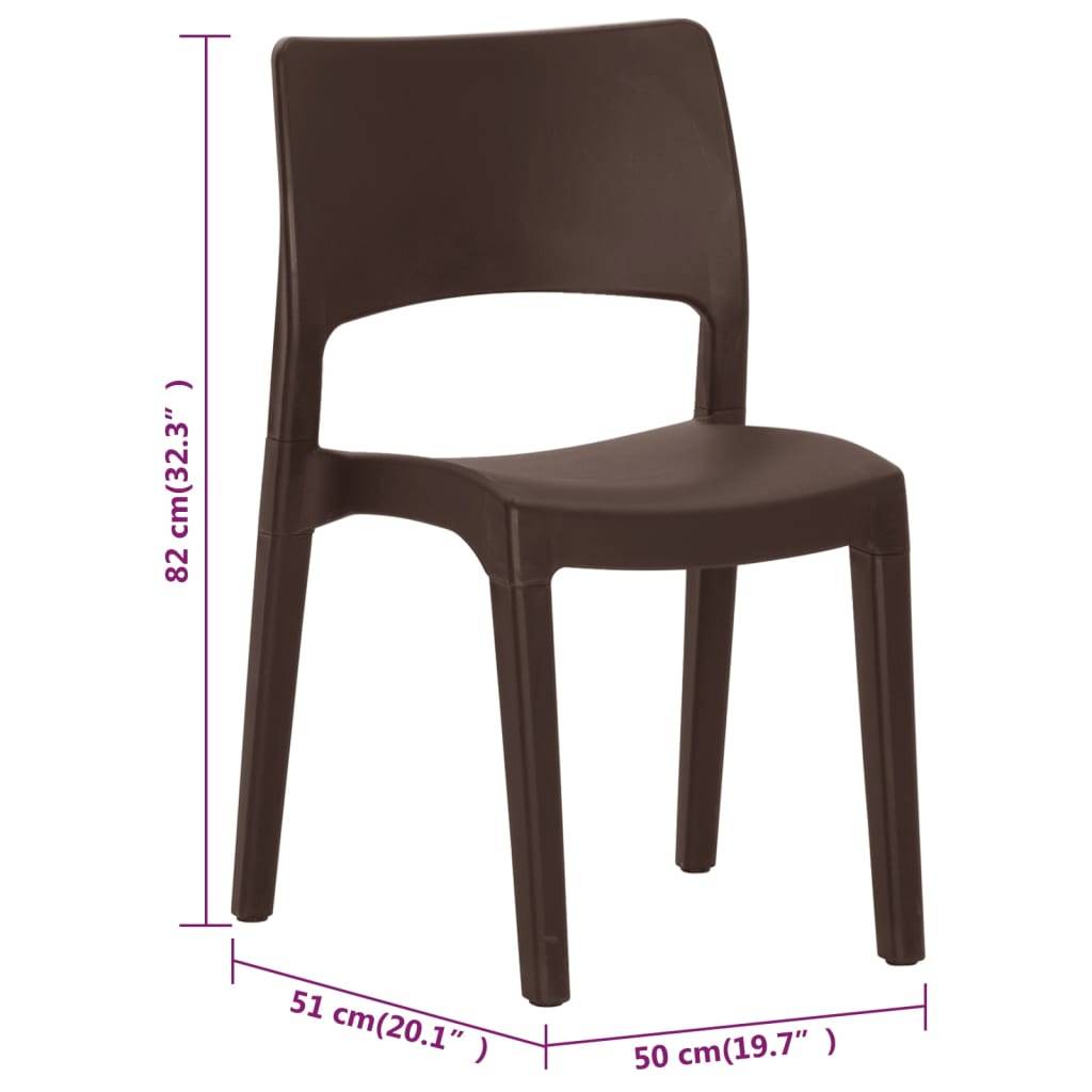 Prolenta Premium - Chaises de jardin polypropylène marron 50 x 51 x 82 cm - Prolenta premium p362.4 - Image 9
