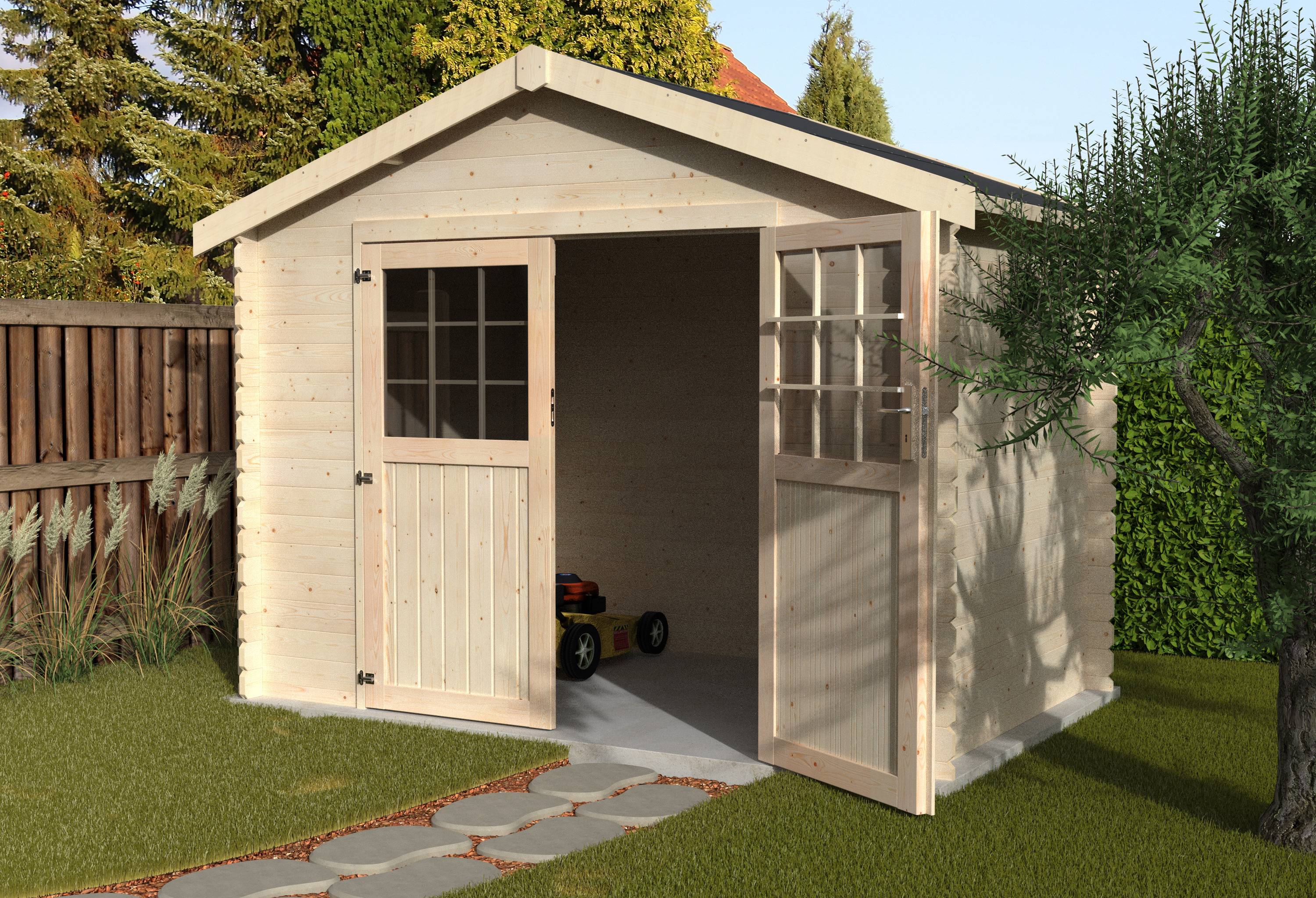 Decor et Jardin - ABRI DE JARDIN BOIS FLORINE - 4,70 m² - Ep : 28 mm - 2,98x1,98 - couleur naturel - Décor et Jardin - Imagen 2