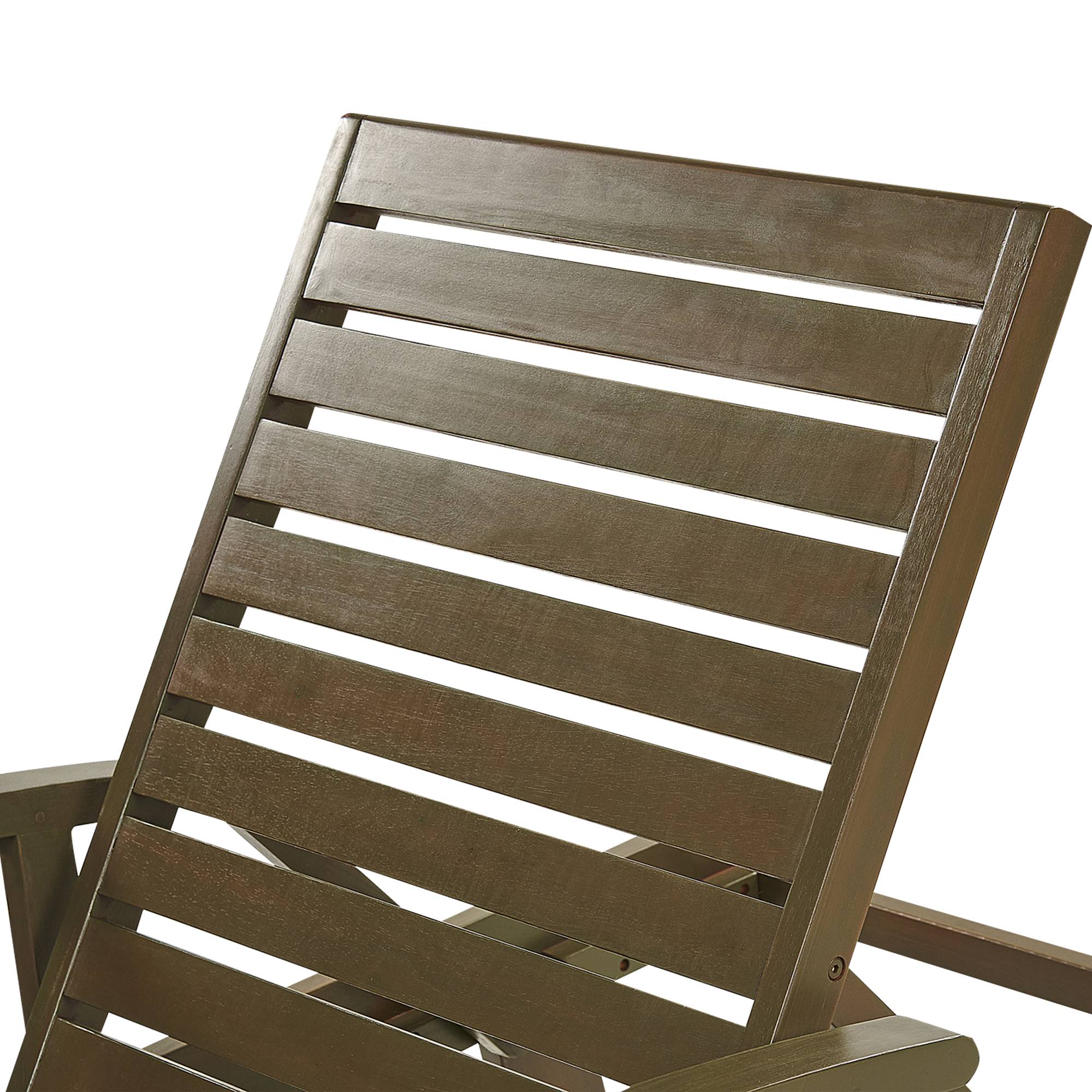 Beliani - Chaise Longue en Bois d'Acacia Foncé à Roues Transat avec Siège Inclinable et Coussin Bleu Rayé pour Terrasse Style Campagne Rustique - Imagen 4