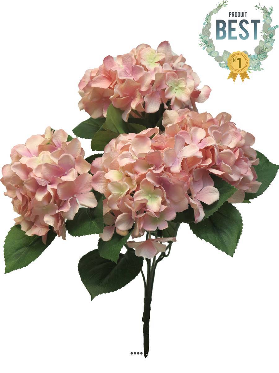 Artificielles - Bouquet d&rsquo;Hortensia artificiel en branche, H 45 cm Rose - BEST - couleur: Rose - Imagen 1