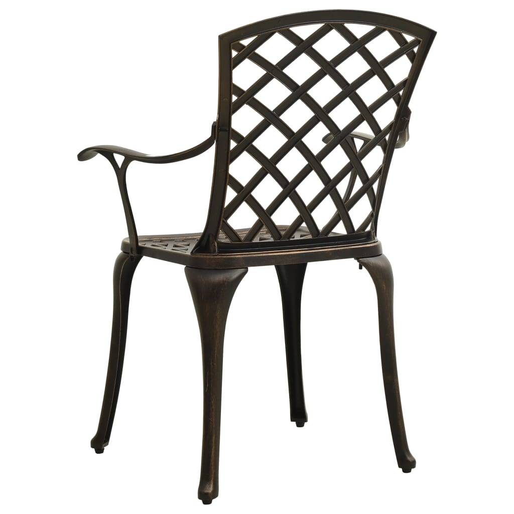 Helloshop26 - Ensemble de bistro jardin meuble extérieur terrasse 3 pièces aluminium coulé bronze - Imagen 5