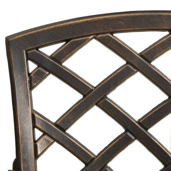 Helloshop26 - Ensemble de bistro jardin meuble extérieur terrasse 3 pièces aluminium coulé bronze - Imagen 6