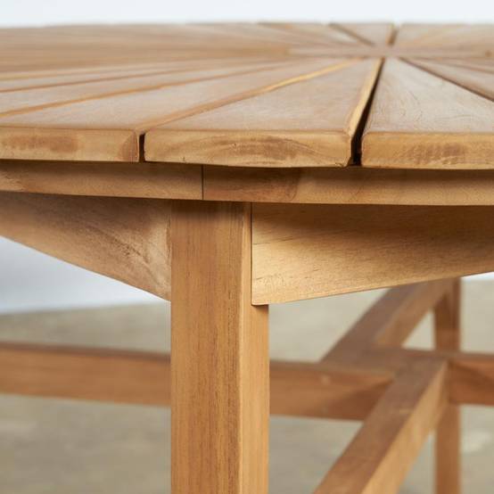 Table de jardin ronde en teck 150 cm Roxan - Image 5