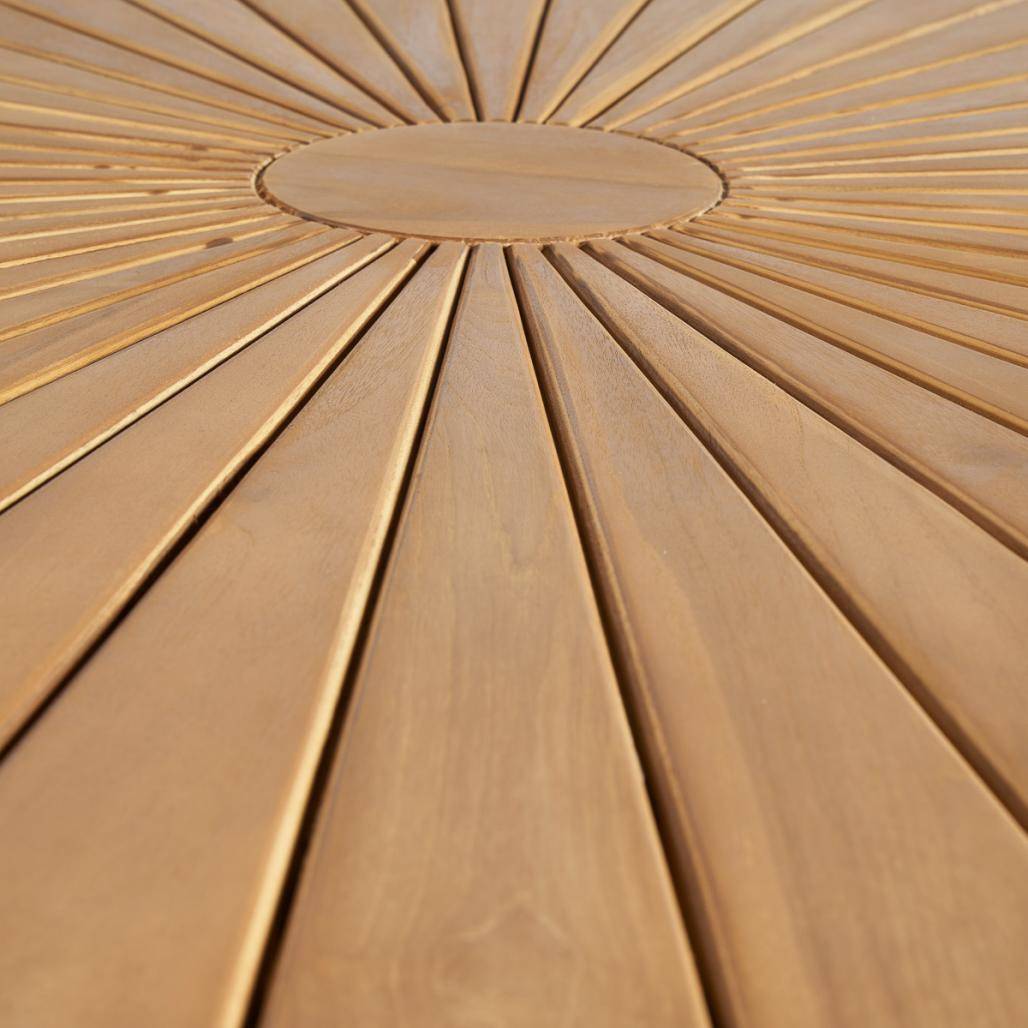 Table de jardin ronde en teck 150 cm Roxan - Image 7