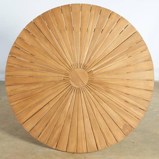 Table de jardin ronde en teck 150 cm Roxan - Image 8
