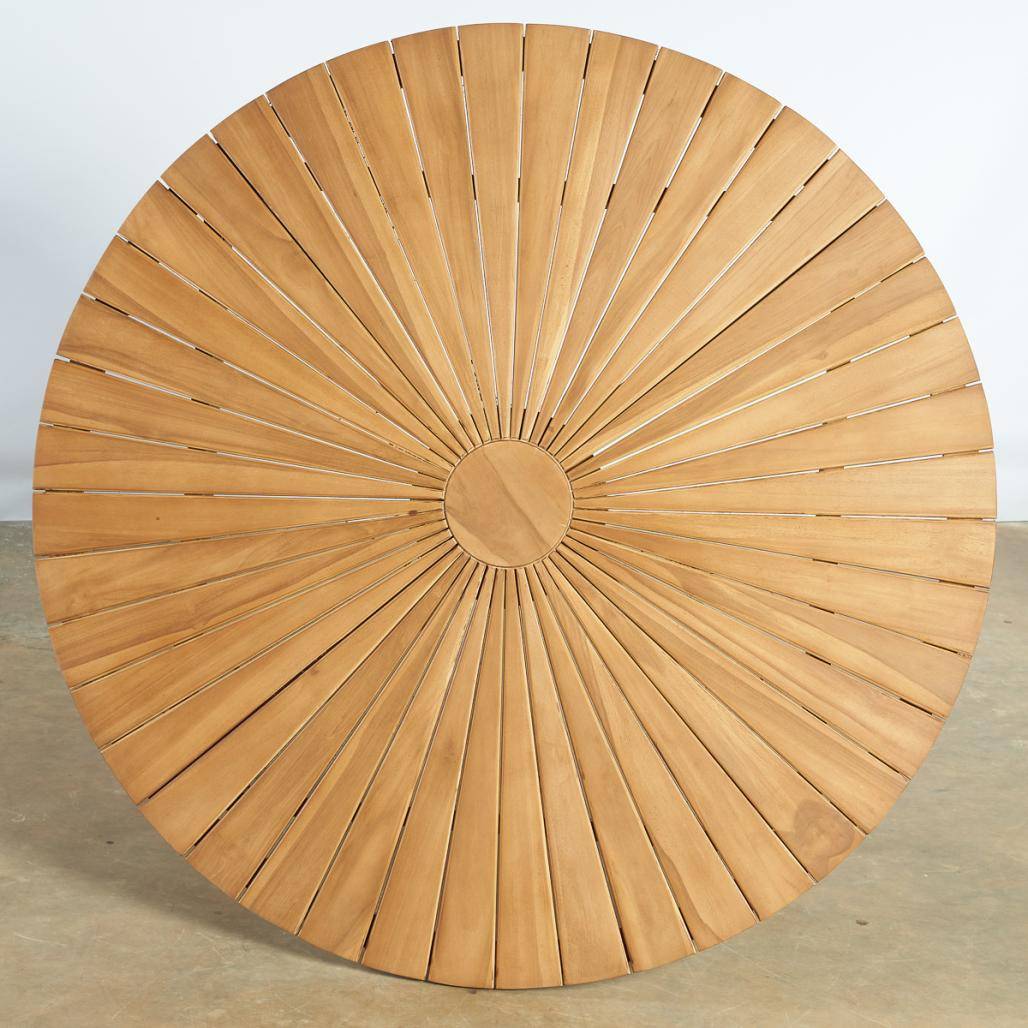 Table de jardin ronde en teck 150 cm Roxan - Image 8