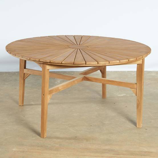 Table de jardin ronde en teck 150 cm Roxan - Image 3