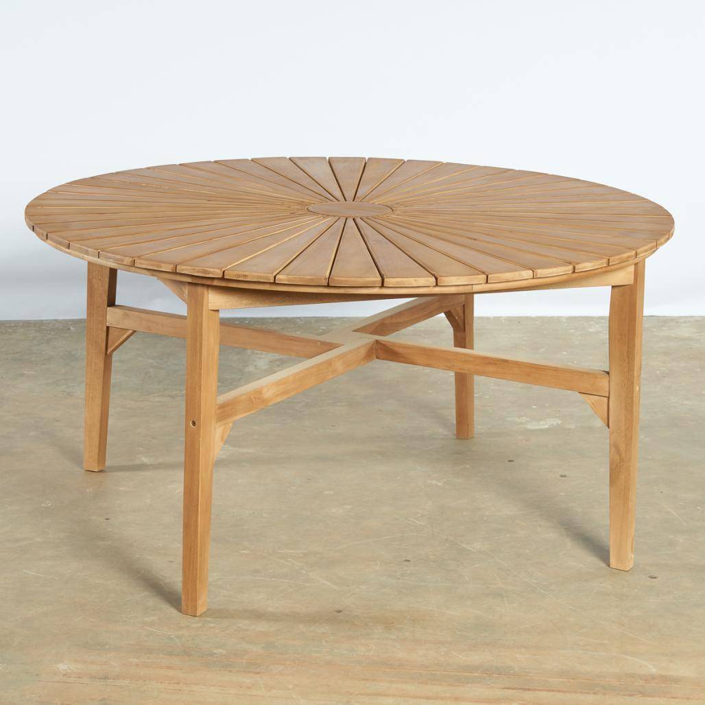 Table de jardin ronde en teck 150 cm Roxan - Image 3
