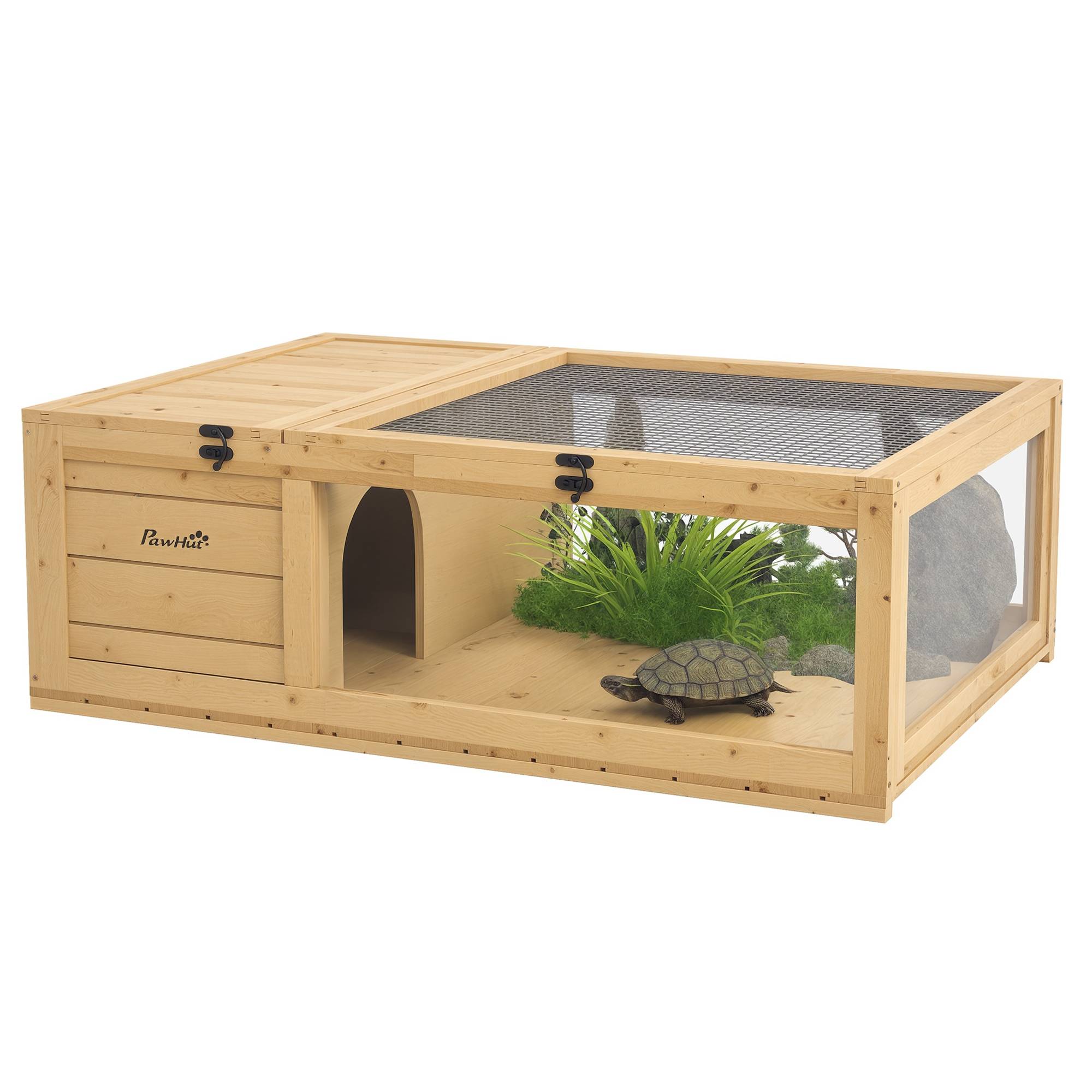 Enclos pour tortue bois jaune 91 x 60.5 x 32 cm - PANGIVO