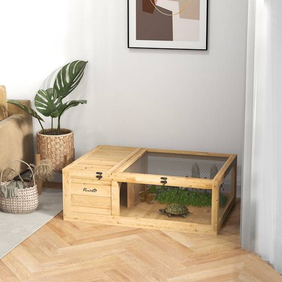 Enclos pour tortue bois jaune 91 x 60.5 x 32 cm - PANGIVO - Image 3