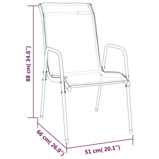 Vidaxl - Ensemble à manger de jardin 3 pcs noir textilène et acier vidaXL 3200682 - Image 3