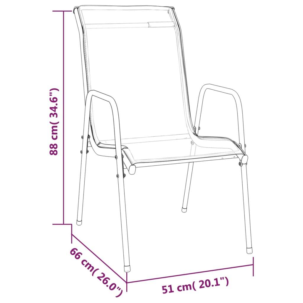 Vidaxl - Ensemble à manger de jardin 3 pcs noir textilène et acier vidaXL 3200682 - Image 3