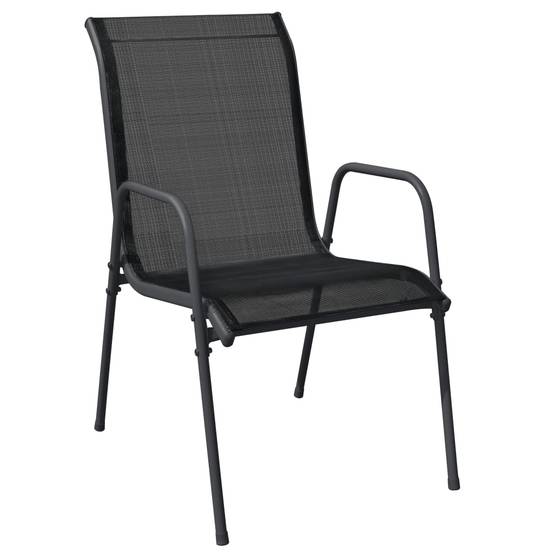 Vidaxl - Ensemble à manger de jardin 3 pcs noir textilène et acier vidaXL 3200682 - Image 7