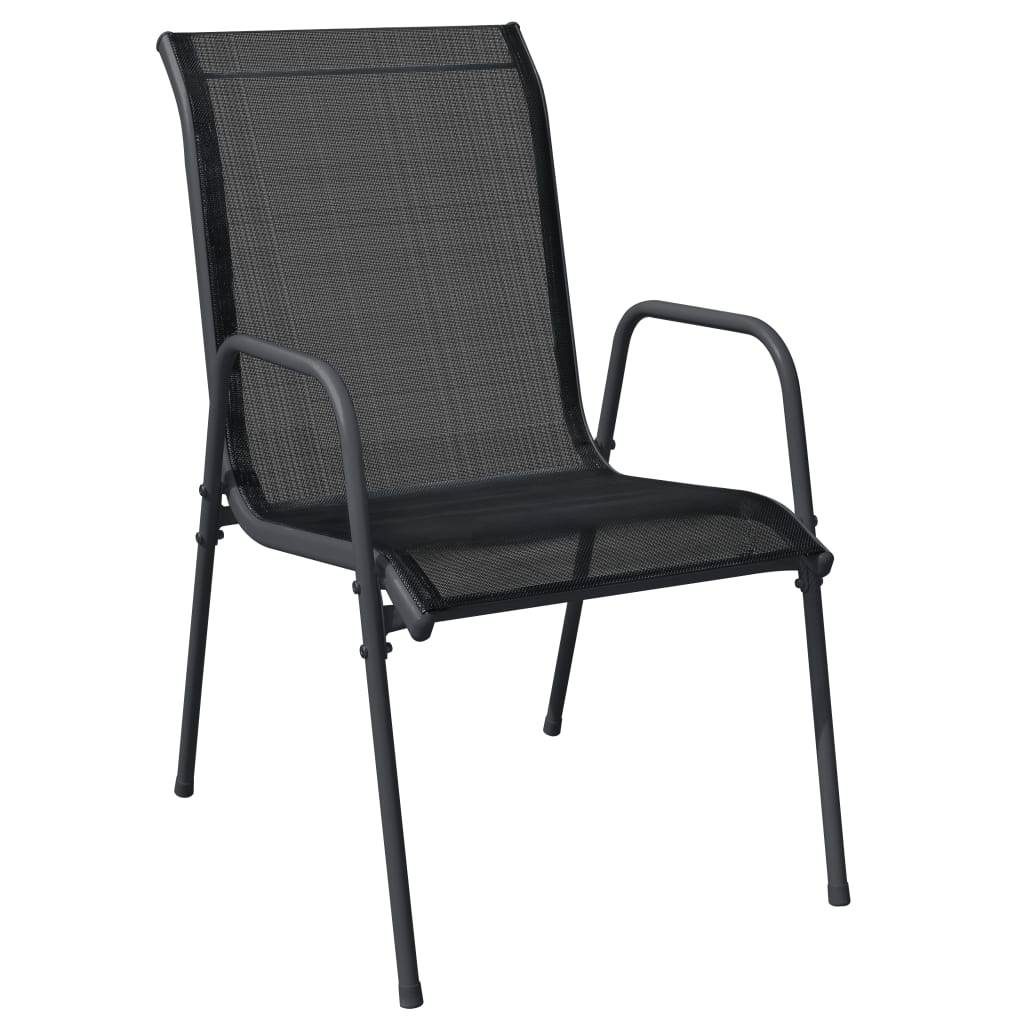 Vidaxl - Ensemble à manger de jardin 3 pcs noir textilène et acier vidaXL 3200682 - Image 7