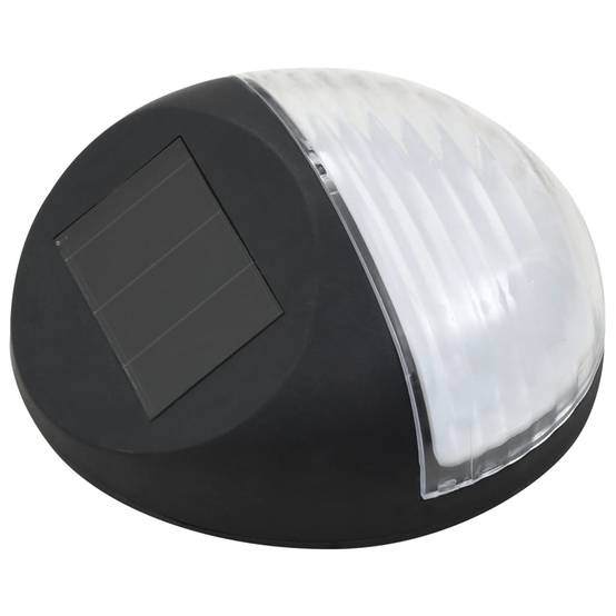 Lampe d'extérieur - Lampe de jardin solaire murale à LED 12 pcs Rond Noir - Image 3