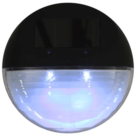 Lampe d'extérieur - Lampe de jardin solaire murale à LED 12 pcs Rond Noir - Image 7
