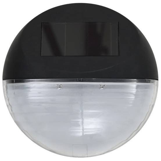 Lampe d'extérieur - Lampe de jardin solaire murale à LED 12 pcs Rond Noir - Image 5
