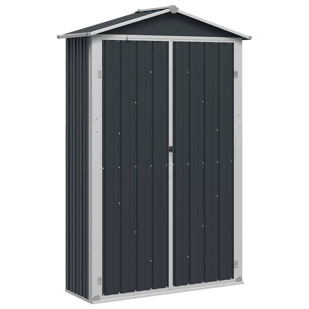 PANGIVO - Abri de jardin avec étagères - Acier galvanisé anthracite - 116x45x175 cm - Surface au sol 0,52m² - PANGIVO
