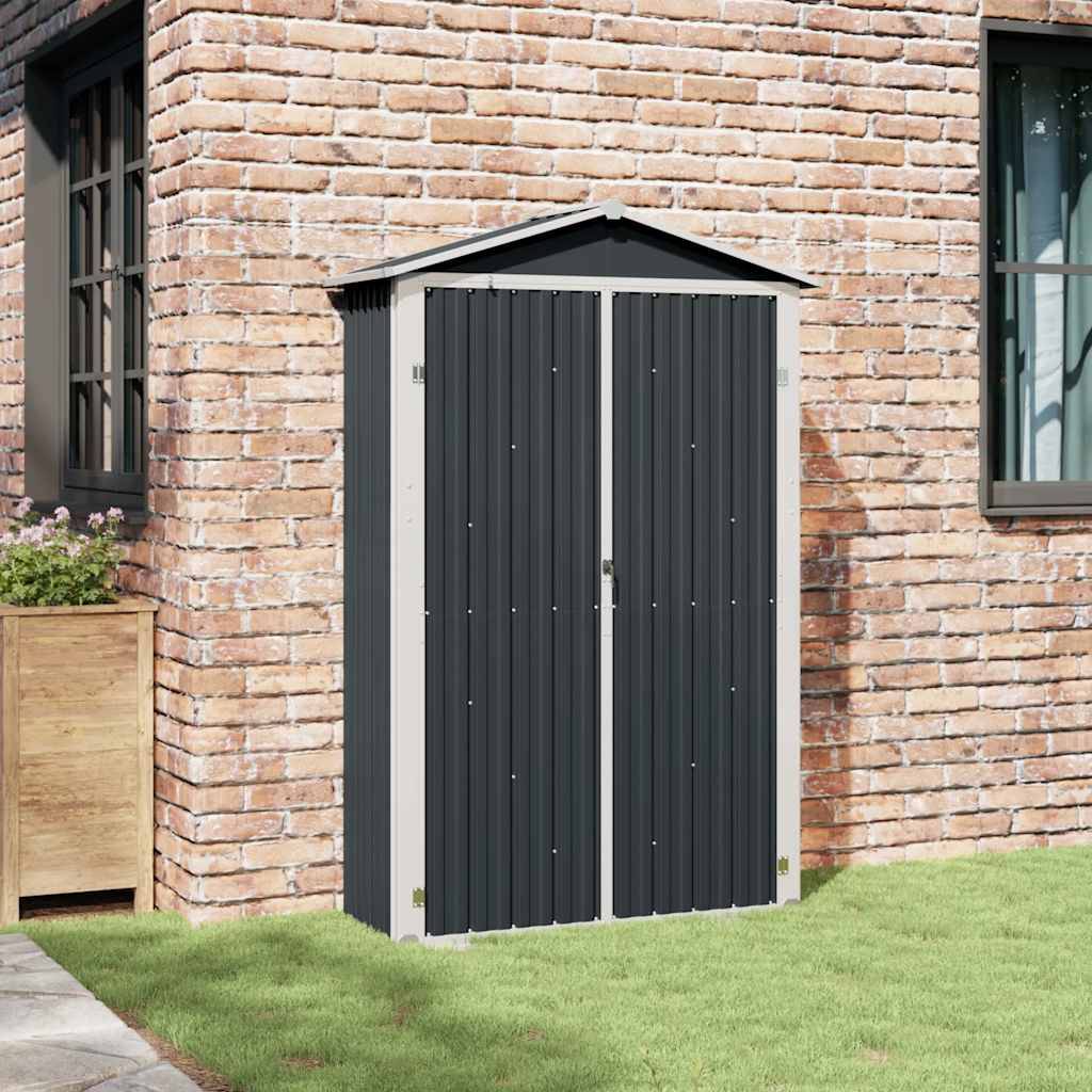 PANGIVO - Abri de jardin avec étagères - Acier galvanisé anthracite - 116x45x175 cm - Surface au sol 0,52m² - PANGIVO - Image 3