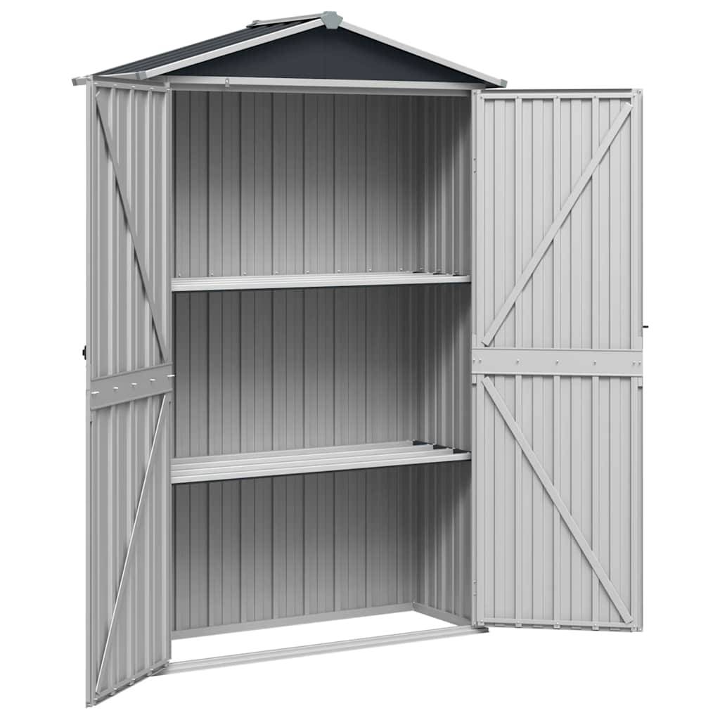 PANGIVO - Abri de jardin avec étagères - Acier galvanisé anthracite - 116x45x175 cm - Surface au sol 0,52m² - PANGIVO - Image 6