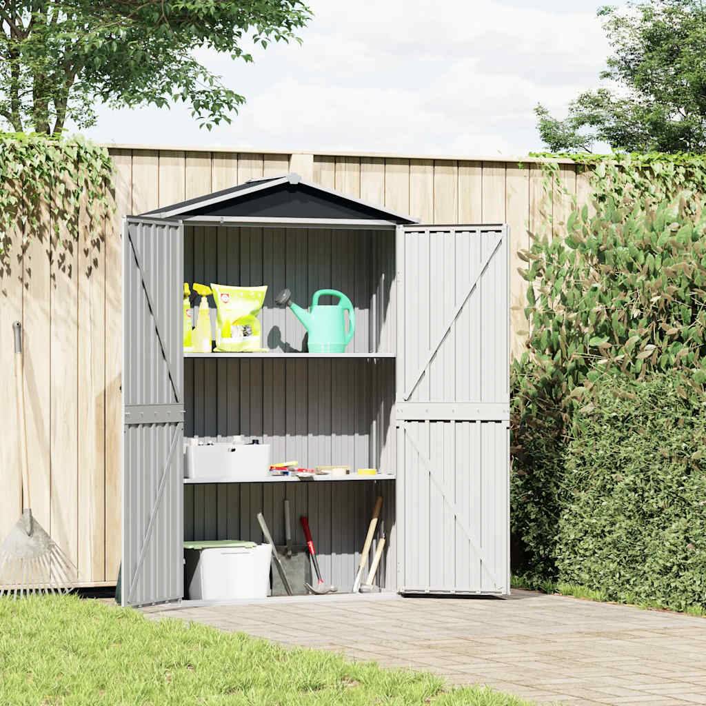PANGIVO - Abri de jardin avec étagères - Acier galvanisé anthracite - 116x45x175 cm - Surface au sol 0,52m² - PANGIVO - Image 2