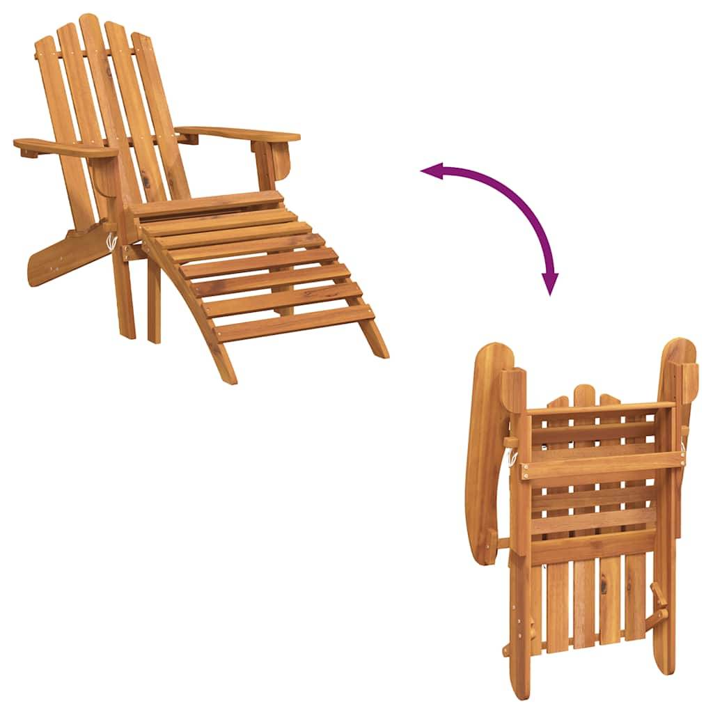Vidaxl - Chaise de jardin Adirondack et repose-pied Bois d'acacia massif vidaXL 316831 - Imagen 8