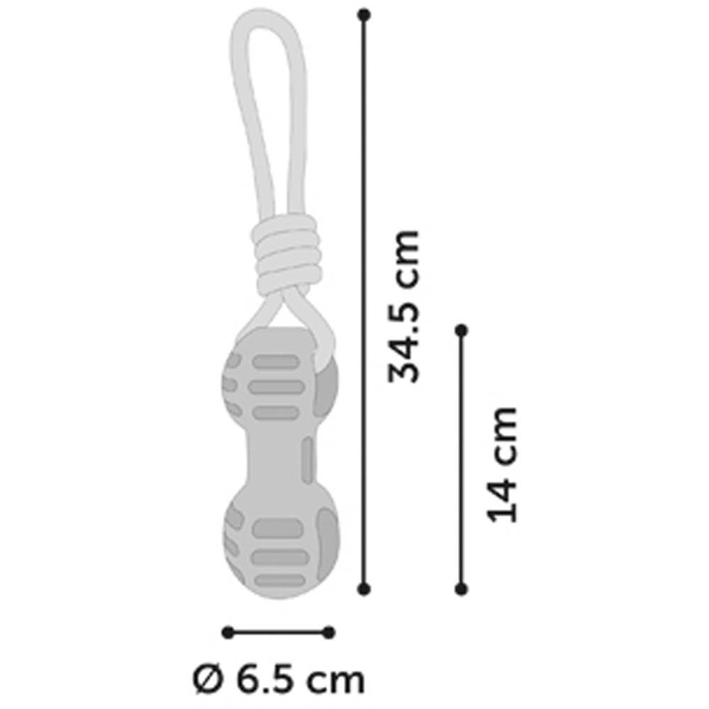 jeux Haltère + corde à tirer bleu 34.5 cm. RUDO. en TPR. pour chien. - Imagen 2