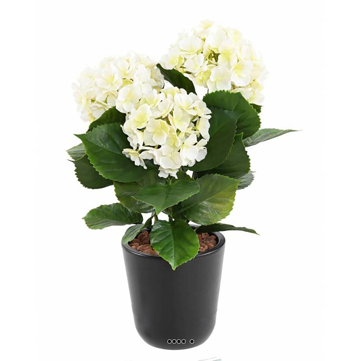 Artificielles - Hortensia artificiel 3 têtes en piquet pour extérieur H 45 cm Blanc - couleur: Blanc neige - Imagen 1