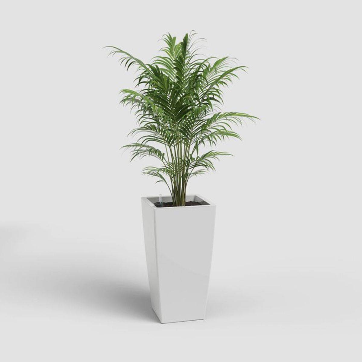 Pot de fleurs carré auto-arrosant Pisa 45 L, plastique blanc brillant, 33 x 33 x 61 cm - Artevasi - Image 2