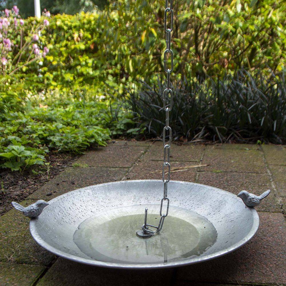 Esschert Design - Bain oiseau en fer galvanisé avec chaine - Imagen 2