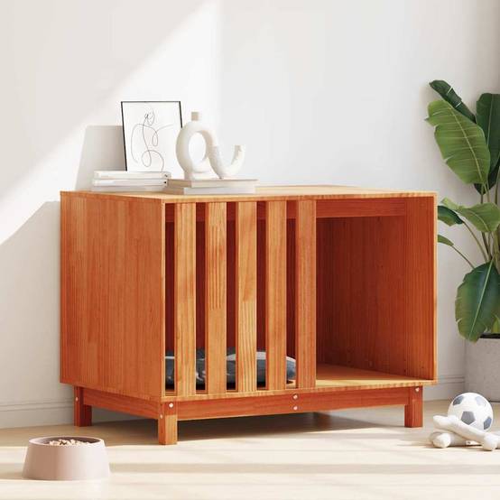 Maison Chien Pin Massif Design Moderne Abri Intérieur Durable Brun - ComfortXL Outdoor Living - Image 4