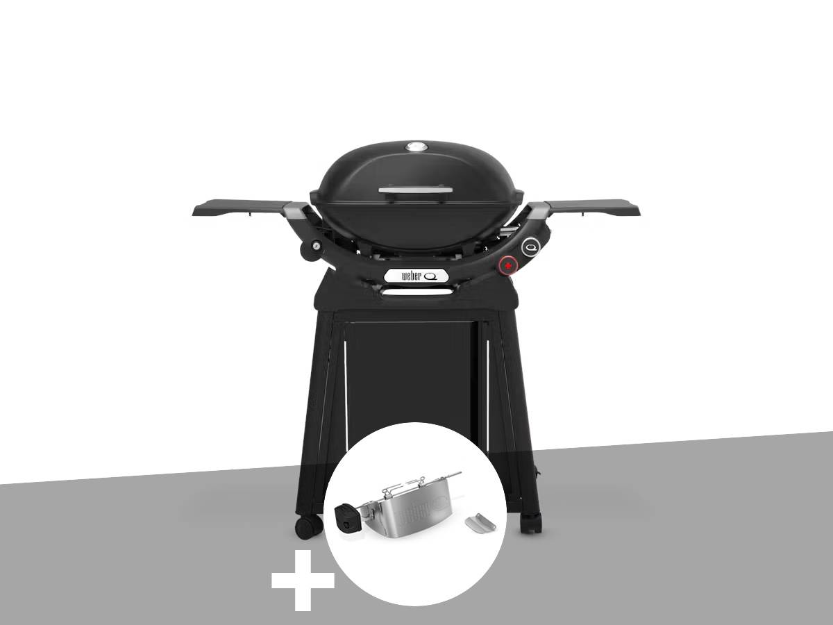 Weber - Barbecue à gaz Q 2800N+ Chariot noir + Rôtissoire - Weber