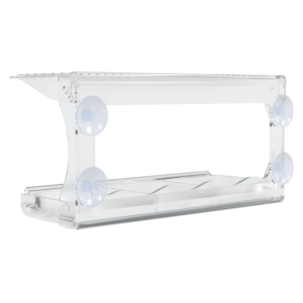 Lot de 2 Mangeoires de fenêtre pour oiseaux Acrylique transparent à ventouses – ComfortXL Pet Living - Image 6