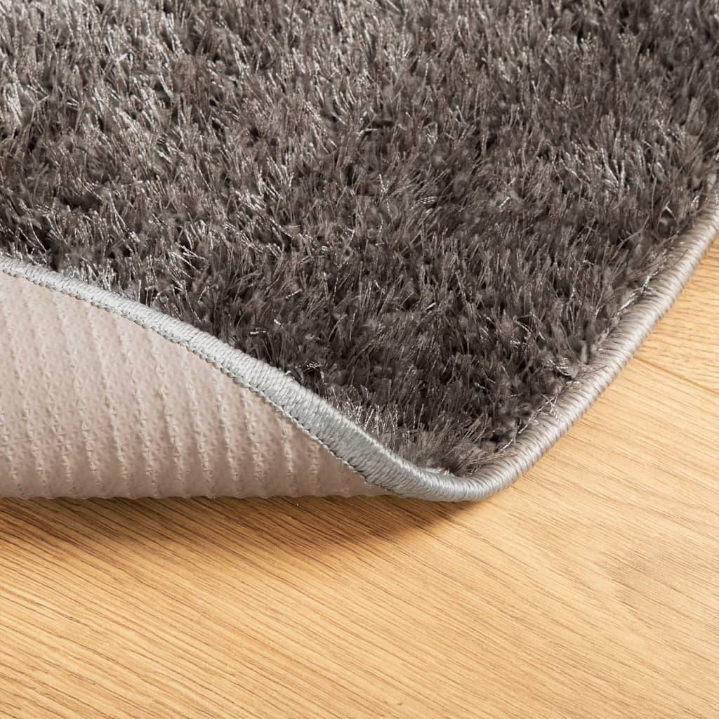 Tapis Rond ShaggyMoelleux Lavable Antidérapant pour Salon Chambre Gris Ø 100 cm – ComfortXL Outdoor Living - Image 5
