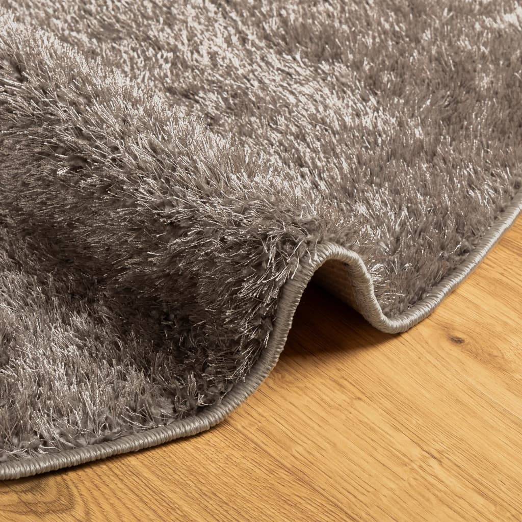 Tapis Rond ShaggyMoelleux Lavable Antidérapant pour Salon Chambre Gris Ø 100 cm – ComfortXL Outdoor Living - Image 6