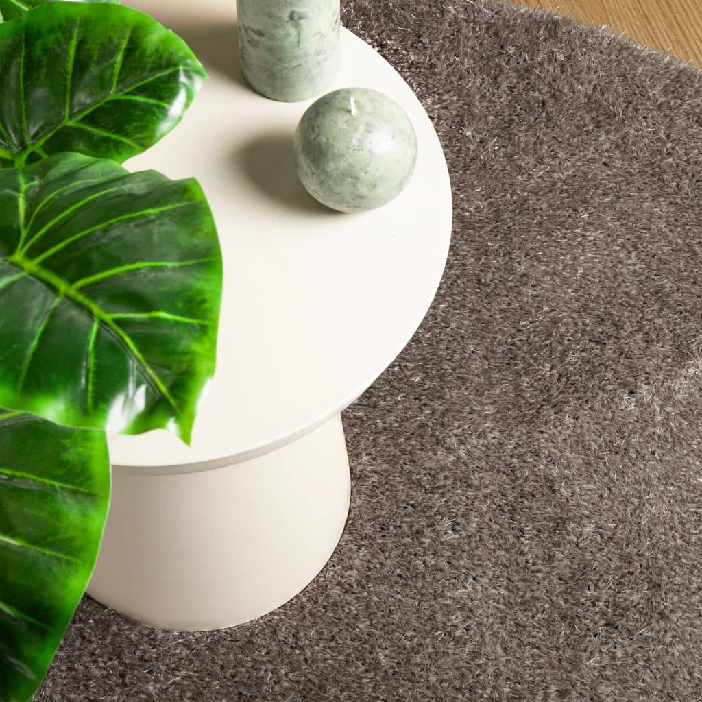 Tapis Rond ShaggyMoelleux Lavable Antidérapant pour Salon Chambre Gris Ø 100 cm – ComfortXL Outdoor Living - Image 7